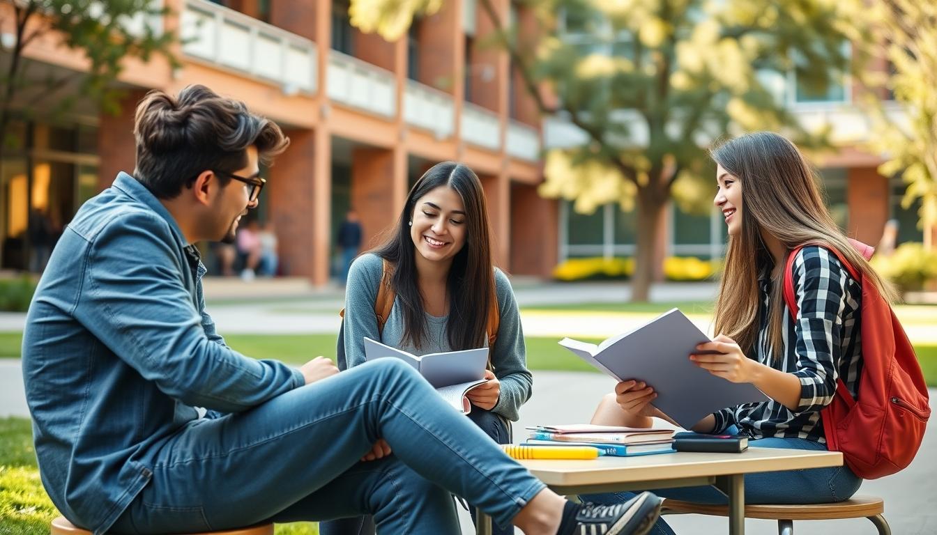 Student using a study guide to organize academic notes